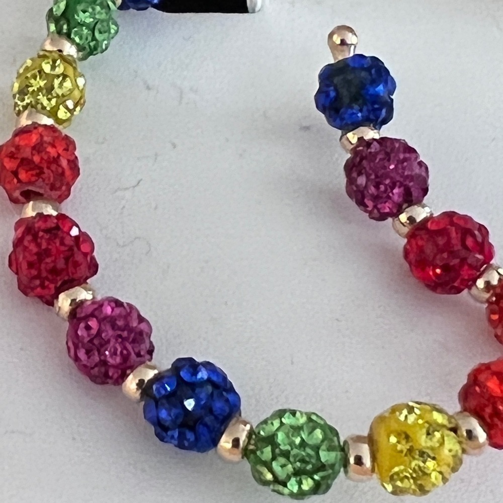 C&C California Rainbow Rhinestone Beads Loop Earrings NIB - Picture 4 of 5